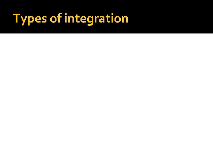 Types of integration 