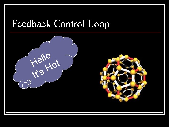 Feedback Control Loop o l l e t H o H It’s 