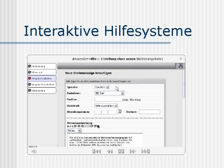 Interaktive Hilfesysteme 