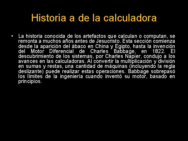 Historia a de la calculadora • La historia conocida de los artefactos que calculan