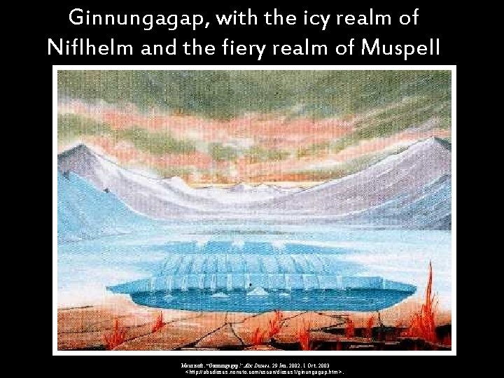 Ginnungagap, with the icy realm of Niflhelm and the fiery realm of Muspell Maurisoft.