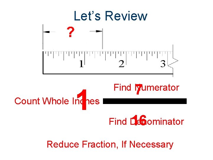 Let’s Review 1 Count Step Whole 2 Inches Find Step Numerator 7 3 Find
