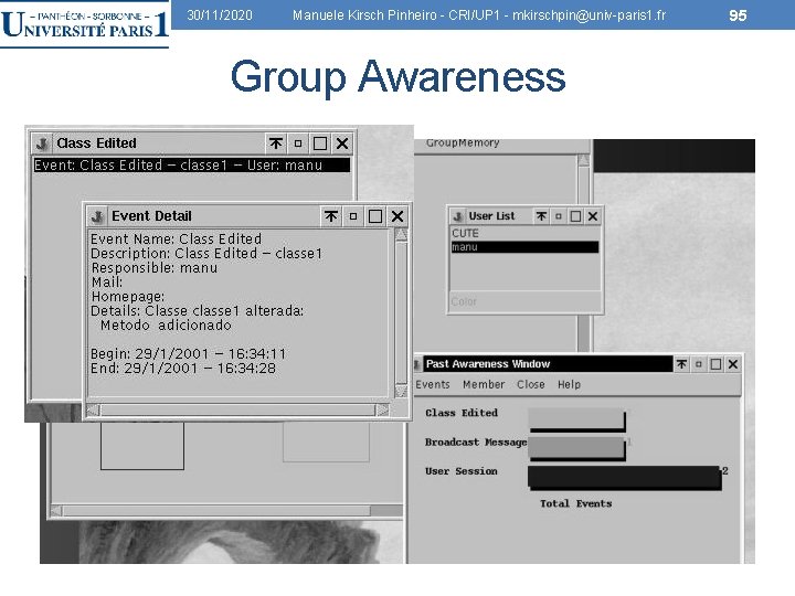 30/11/2020 Manuele Kirsch Pinheiro - CRI/UP 1 - mkirschpin@univ-paris 1. fr Group Awareness 95