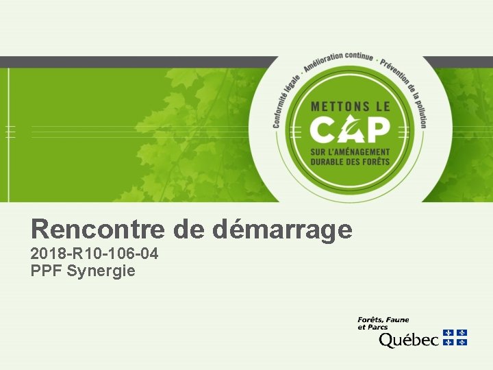 Rencontre de démarrage 2018 -R 10 -106 -04 PPF Synergie 