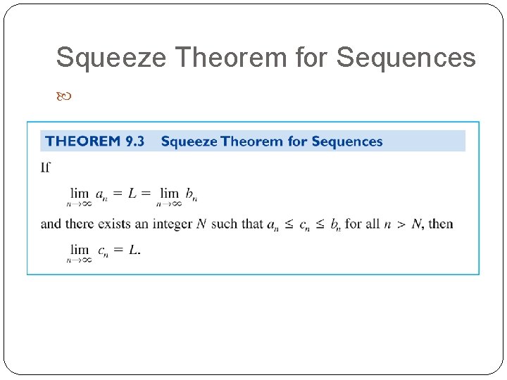 Squeeze Theorem for Sequences 