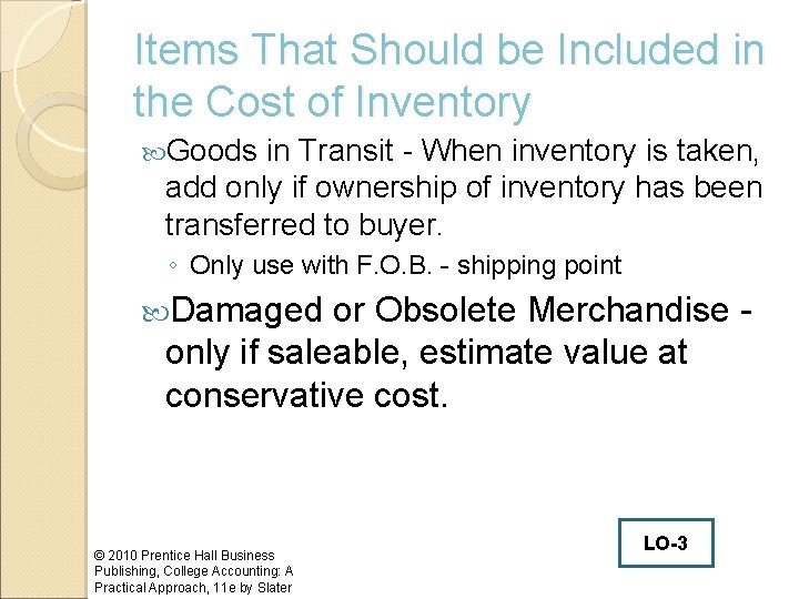 Items That Should be Included in the Cost of Inventory Goods in Transit -