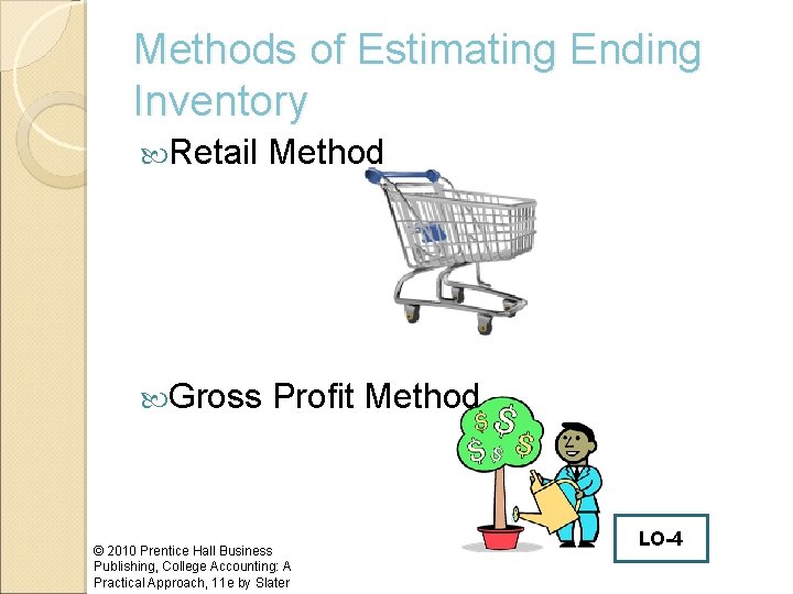 Methods of Estimating Ending Inventory Retail Method Gross Profit Method © 2010 Prentice Hall