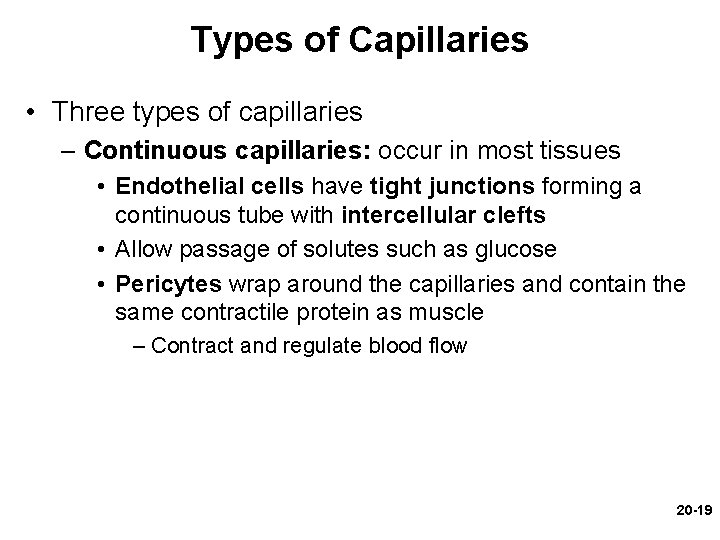 Types of Capillaries • Three types of capillaries – Continuous capillaries: occur in most Types of Capillaries • Three types of capillaries – Continuous capillaries: occur in most