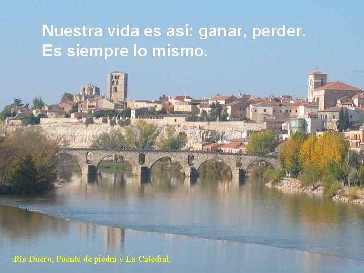 Nuestra vida es así: ganar, perder. Es siempre lo mismo. Río Duero, Puente de