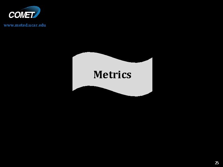 www. meted. ucar. edu Metrics 25 25 