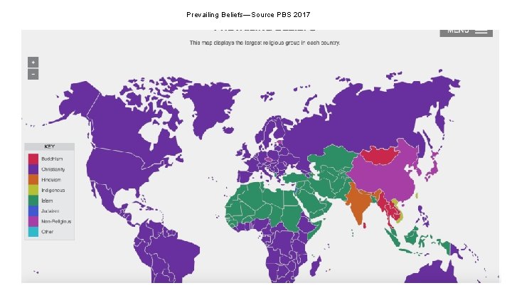Prevailing Beliefs—Source PBS 2017 