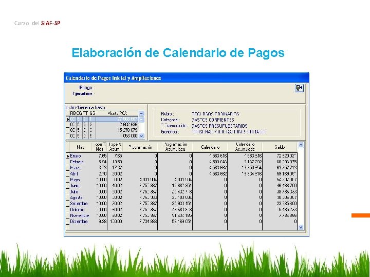 Curso del SIAF-SP Elaboración de Calendario de Pagos 