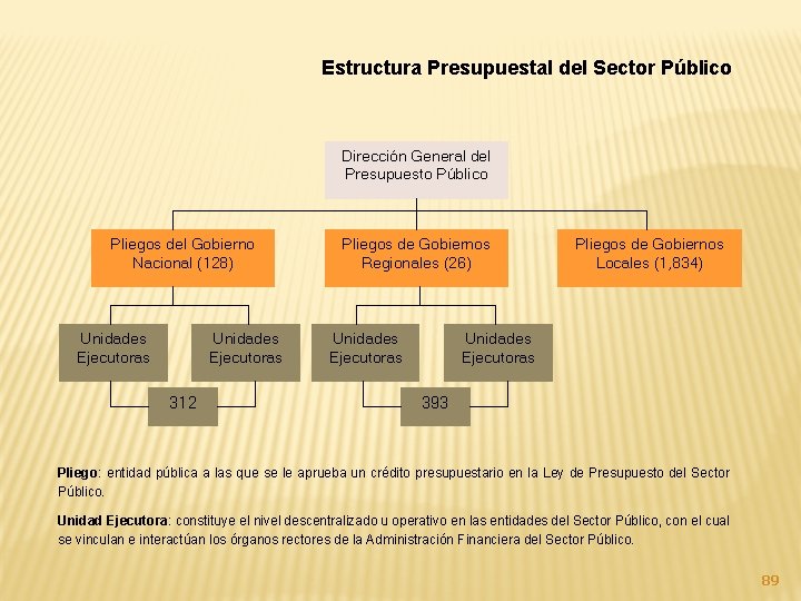 Estructura Presupuestal del Sector Público Dirección General del Presupuesto Público Pliegos del Gobierno Nacional