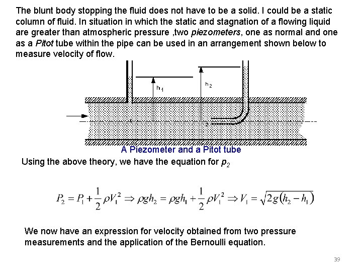 The blunt body stopping the fluid does not have to be a solid. I