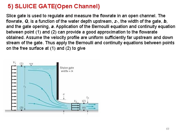 5) SLUICE GATE(Open Channel) Slice gate is used to regulate and measure the flowrate