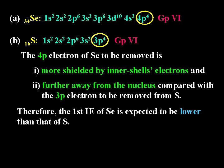 (a) 2 2 s 2 2 p 6 3 s 2 3 p 6