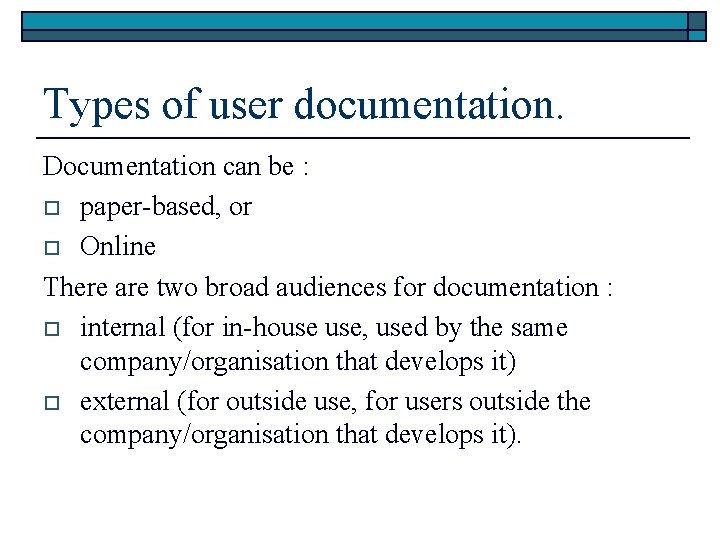 Create User Documentation ICAD 3218 A Procedure for