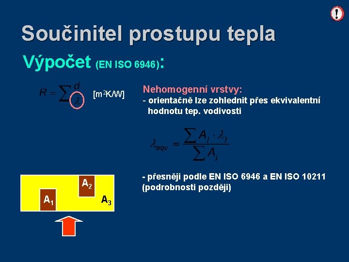 Součinitel prostupu tepla Výpočet (EN ISO 6946): [m 2 K/W] - orientačně lze zohlednit