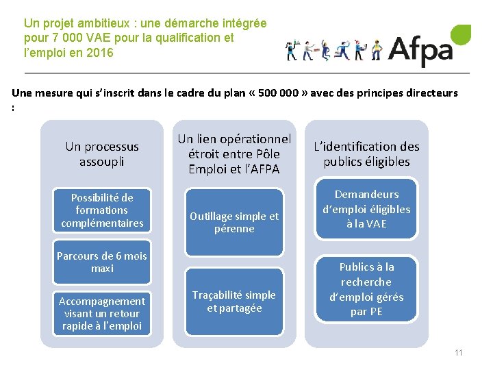 Un projet ambitieux : une démarche intégrée pour 7 000 VAE pour la qualification