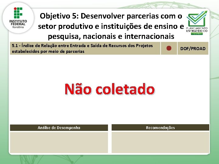 Objetivo 5: Desenvolver parcerias com o setor produtivo e instituições de ensino e pesquisa,