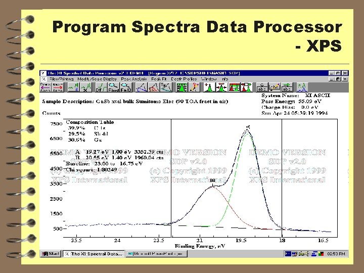 Program Spectra Data Processor - XPS 