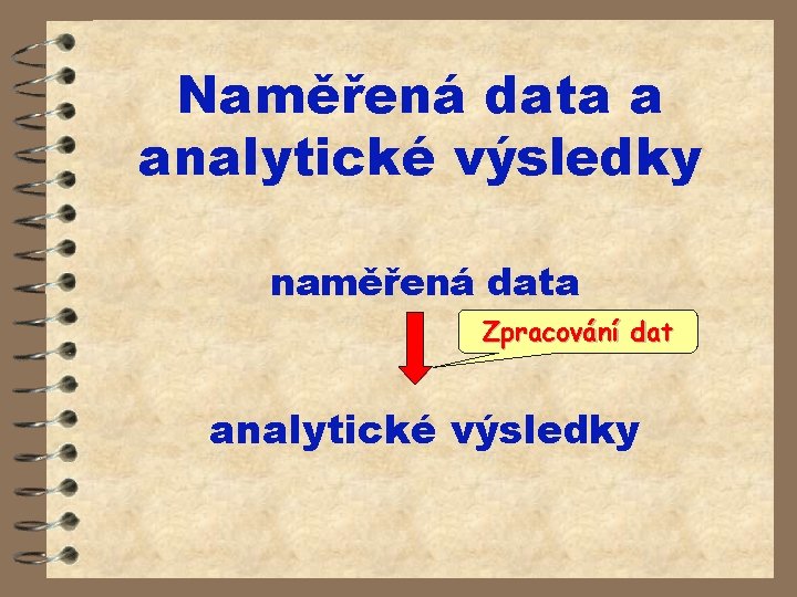 Naměřená data a analytické výsledky naměřená data Zpracování dat analytické výsledky 