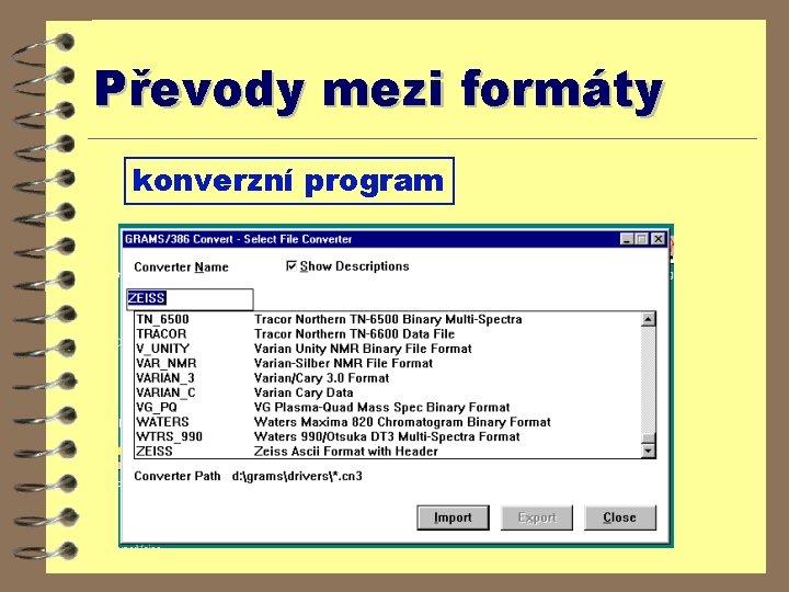 Převody mezi formáty konverzní program 