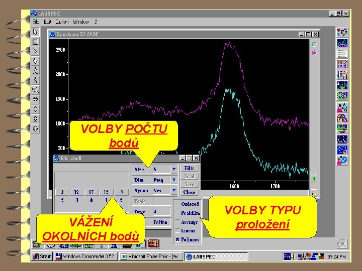 VOLBY POČTU bodů VÁŽENÍ OKOLNÍCH bodů VOLBY TYPU proložení 