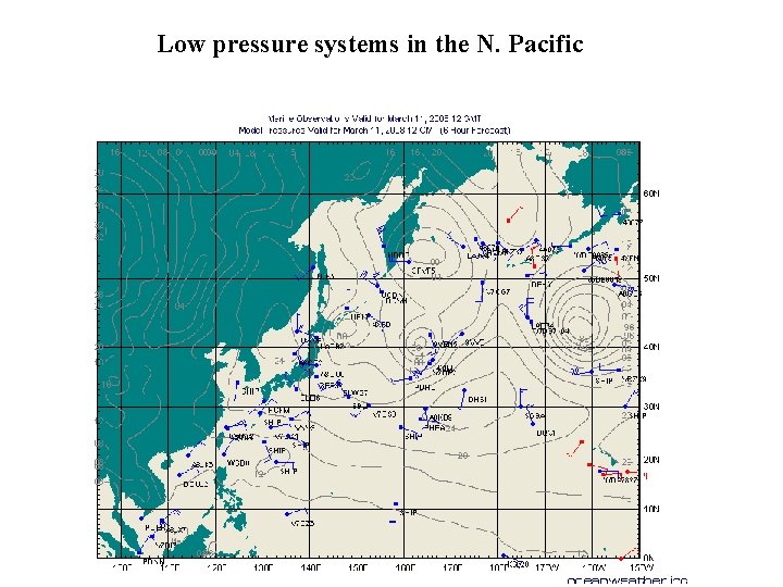 Low pressure systems in the N. Pacific 