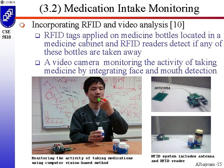 (3. 2) Medication Intake Monitoring m CSE 5810 Incorporating RFID and video analysis [10]