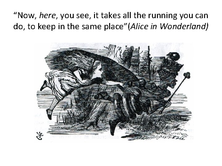 “Now, here, you see, it takes all the running you can do, to keep