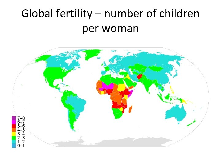 Global fertility – number of children per woman 