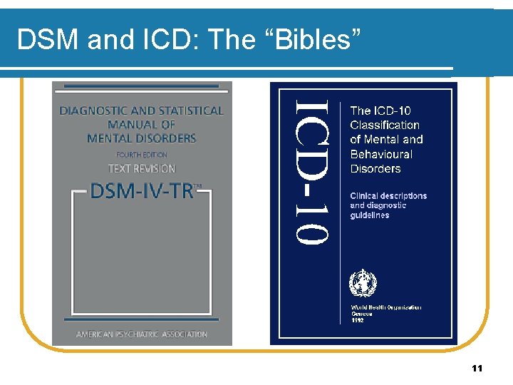 DSM and ICD: The “Bibles” 11 