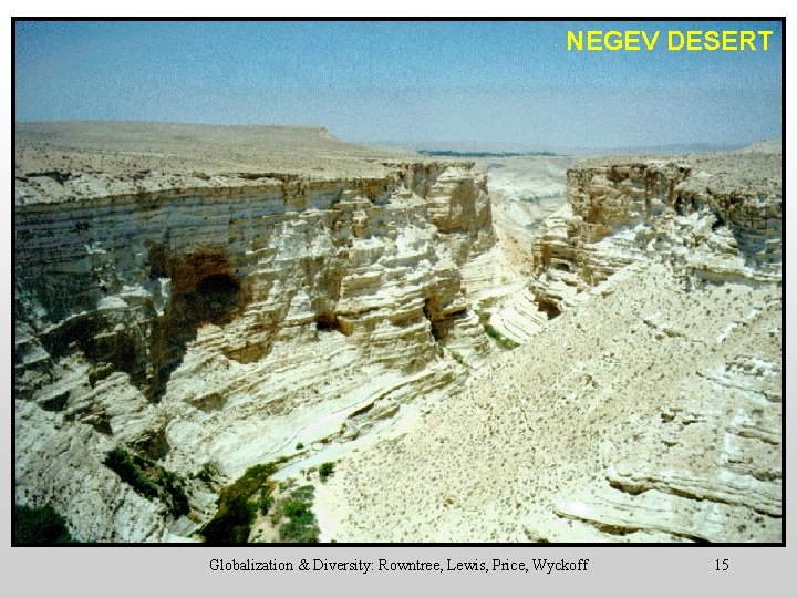 NEGEV DESERT Globalization & Diversity: Rowntree, Lewis, Price, Wyckoff 15 