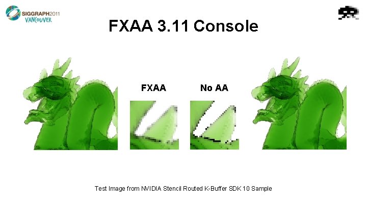 FXAA 3. 11 Console FXAA No AA Test Image from NVIDIA Stencil Routed K-Buffer