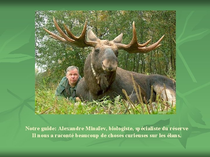 Notre guide: Alexandre Minaïev, biologiste, spécialiste du réserve Il nous a raconté beaucoup de