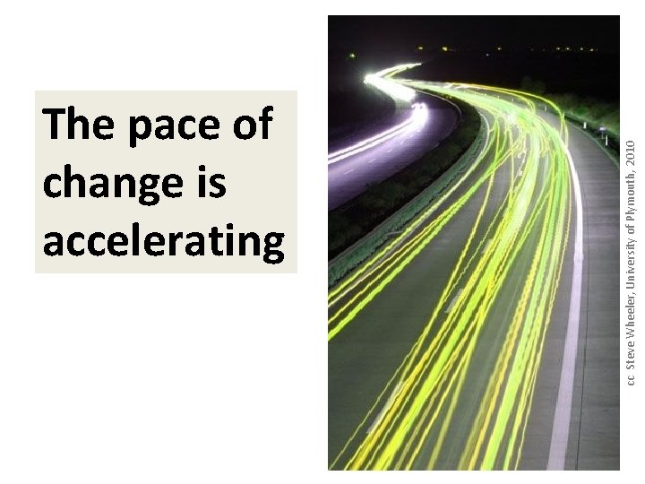 cc Steve Wheeler, University of Plymouth, 2010 The pace of change is accelerating 