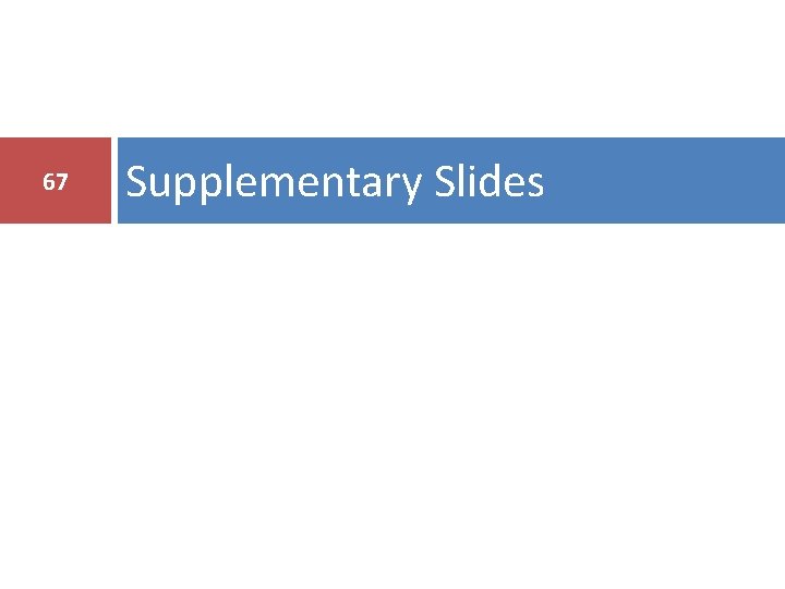 67 Supplementary Slides 