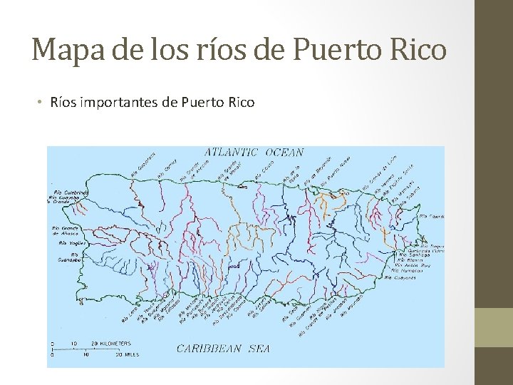 Mapa de los ríos de Puerto Rico • Ríos importantes de Puerto Rico 