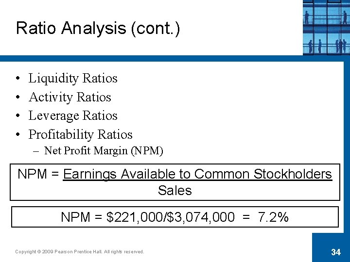 Ratio Analysis (cont. ) • • Liquidity Ratios Activity Ratios Leverage Ratios Profitability Ratios