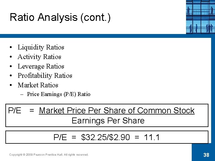 Ratio Analysis (cont. ) • • • Liquidity Ratios Activity Ratios Leverage Ratios Profitability