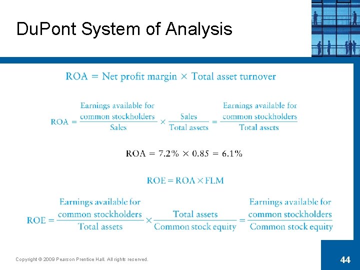 Du. Pont System of Analysis Copyright © 2009 Pearson Prentice Hall. All rights reserved.