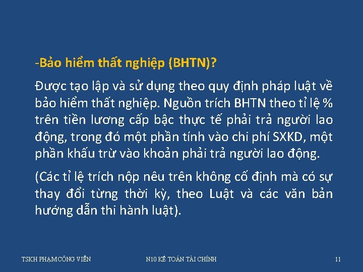 -Bảo hiểm thất nghiệp (BHTN)? Được tạo lập và sử dụng theo quy định