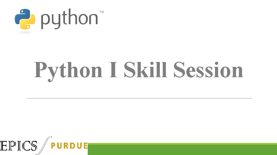 Python I Skill Session 