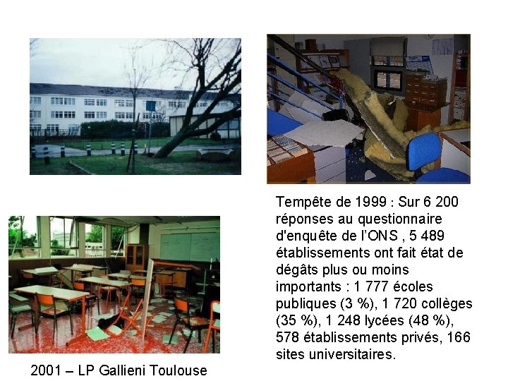 Tempête de 1999 : Sur 6 200 réponses au questionnaire d'enquête de l’ONS ,