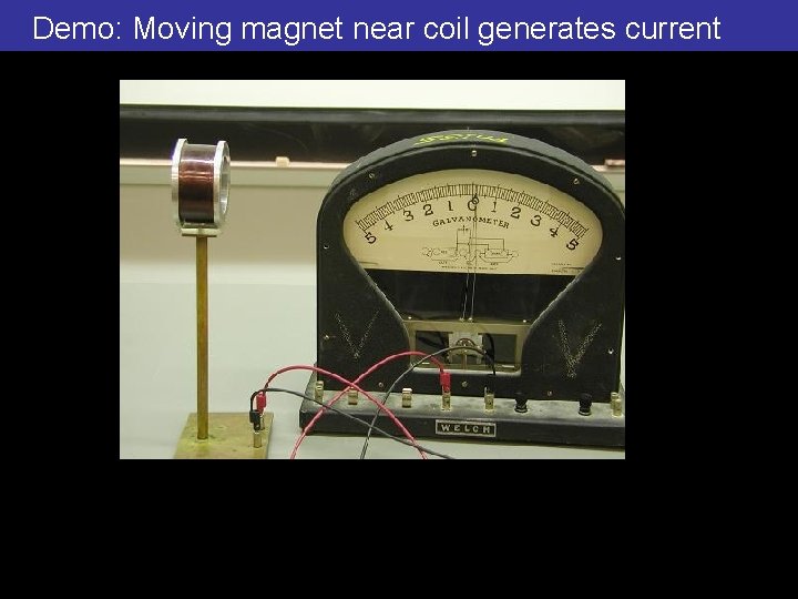 Demo: Moving magnet near coil generates current © 2013 Pearson Education, Inc. 