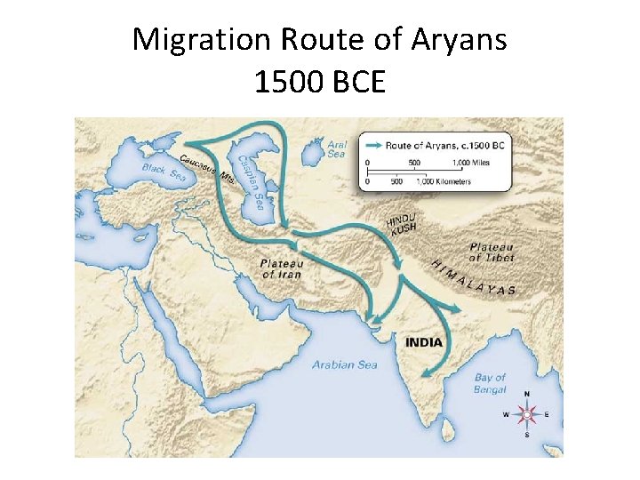 Migration Route of Aryans 1500 BCE 
