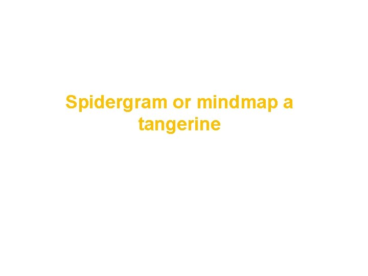 Spidergram or mindmap a tangerine 
