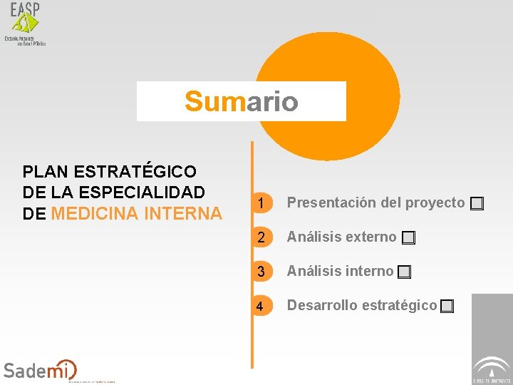 Plan Estratégico de Medicina Interna Sumario PLAN ESTRATÉGICO DE LA ESPECIALIDAD DE MEDICINA INTERNA