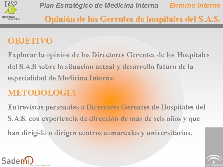 Plan Estratégico de Medicina Interna Entorno Interno Opinión de los Gerentes de hospitales del